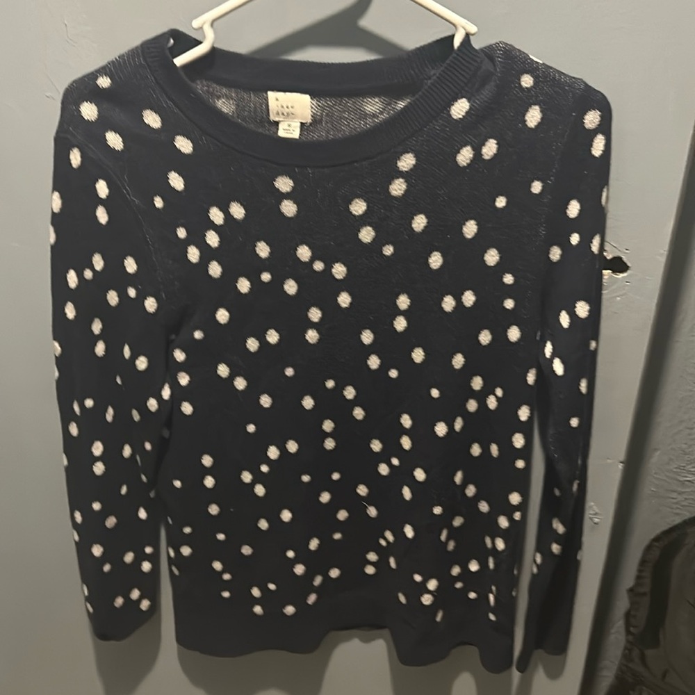 Blue and white sweater